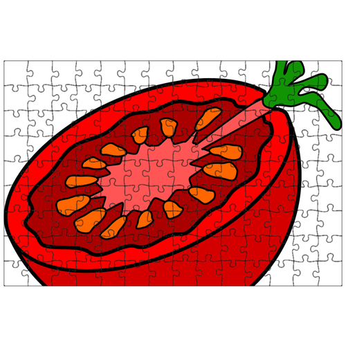 фото Магнитный пазл 27x18см."помидор, нарезанный, резать" на холодильник lotsprints