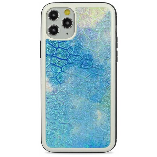 фото Чехол с защитным силиконовым бампером для apple iphone 11 pro / накладка с рельефной поверхностью на эпл айфон 11 про (синий) pastila
