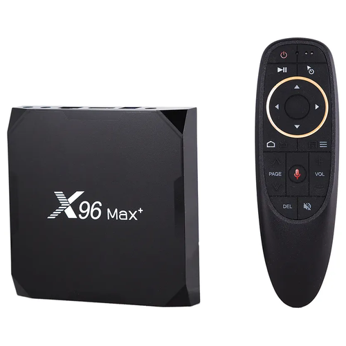 фото Комплект: смарт тв приставка x96 max plus (amlogic s905x3) 4/64 гб android 9.0 ethernet 10/100/1000 + пульт c голосовым управлением g10 air mouse