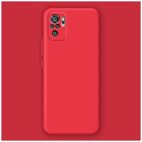 Матовый силиконовый чехол для Xiaomi RedMi Note 10 Pro с покрытием софт-тач красный