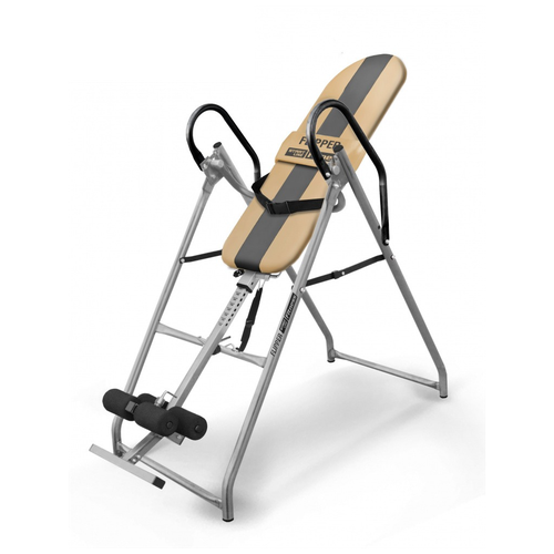 фото Инверсионный стол start line fitness flipper бежево-серый с подушкой