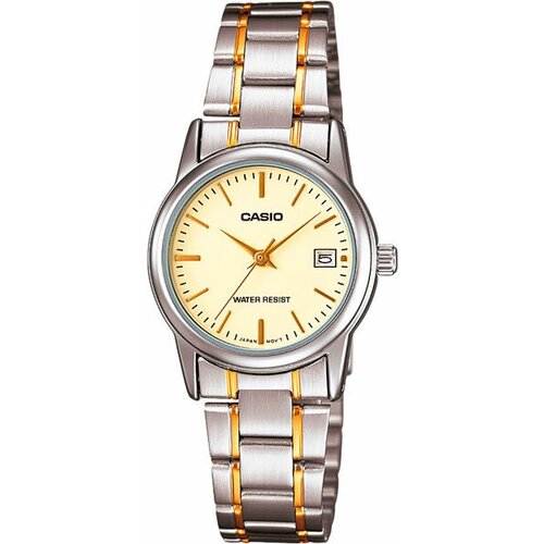 фото Наручные часы casio collection японские наручные часы casio collection ltp-v002sg-9a, золотой, белый