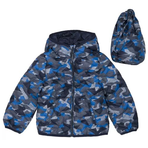 фото Детская одежда: верхняя одежда chicco куртка chicco для мальчика, с капюшоном, размер 104, цвет тёмно-синий