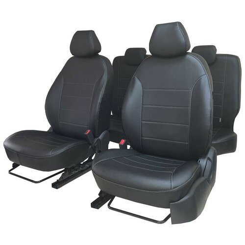 фото Чехлы для автомобильных сидений петров модельные на skoda oсtavia а7 (2013-новое время); черный; экокожа, комплект авточехлов на весь салон