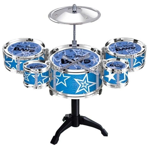 фото Детская ударная установка drum set jazz, 5 барабанов, тарелка, палочки, 55х54х36 см play smart