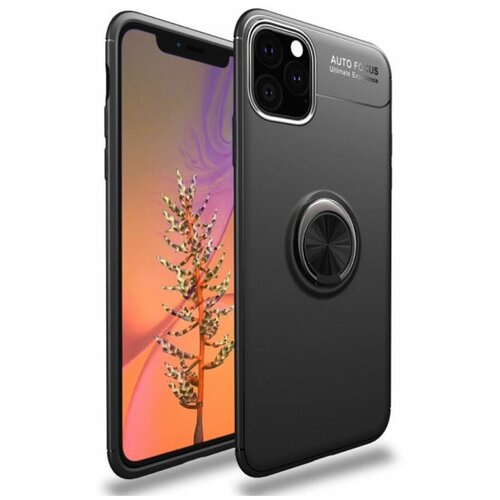 фото Brodef revolve силиконовый чехол с кольцом для iphone 11 pro max черный