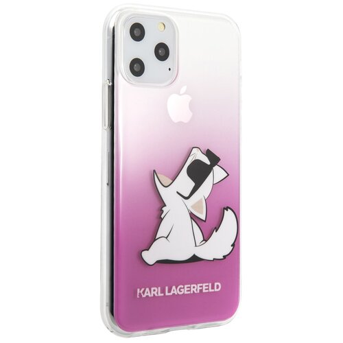 фото Чехол lagerfeld для iphone 11 pro tpu/pc collection choupette fun hard gradient pink karl lagerfeld