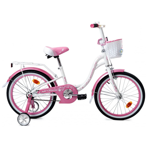 фото Детский велосипед maxxpro florina 18" бело-розовый с боковыми колесами