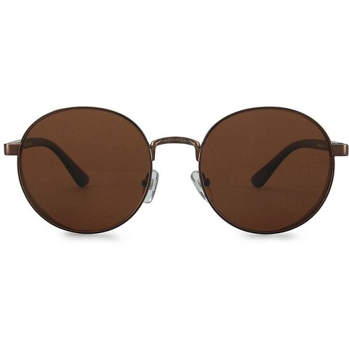 фото Солнцезащитные очки matrix, круглые, оправа: металл, поляризационные, для мужчин, коричневый