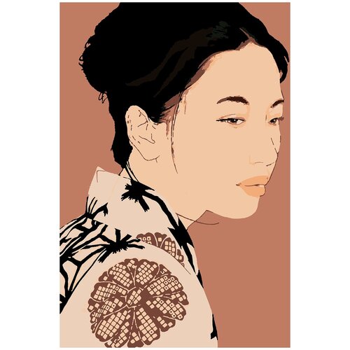 фото Картина по номерам девушка в кимоно, 60 х 90 см красиво красим