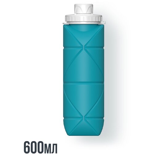 фото Силиконовая бутылка для воды 600мл / складная бутылка / бутылка для походов / bofos