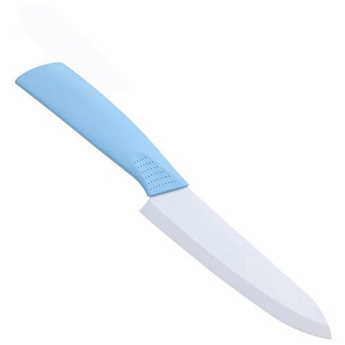 фото Универсальный керамический нож, лезвие белое, рукоятка голубой, 27,5х3,5х1,7 см, kitchen angel ka-knf-10