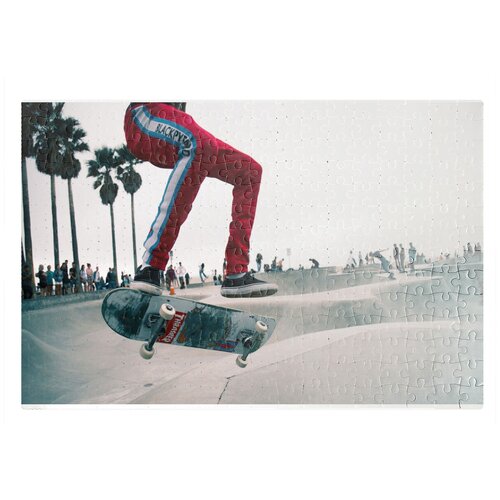 фото Пазлы coolpodarok скейтборд скейтер прыжок красные штаны 26х38см 252 элемента