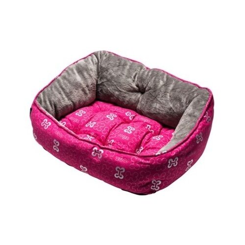 фото Rogz виа мягкий лежак с двусторонней подушкой trendy podz размер s (52х38х25см), розовые косточки (trendy podz) ps05, 1,800 кг