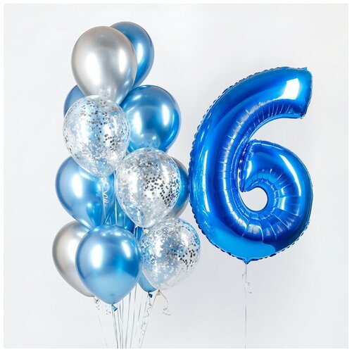 фото Набор из воздушных шаров, наполненных гелием "набор зеркальный и цифры и фонтана" япраздник
