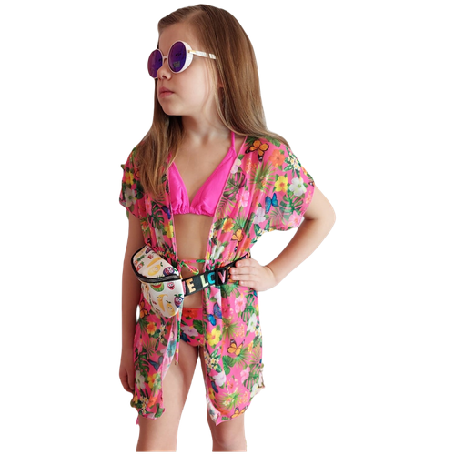 фото Детский раздельный купальник для девочки+туника+сумочка+очки, артикул: qw789 нет бренда
