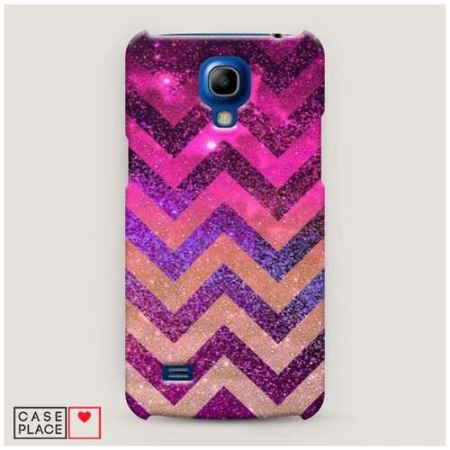 фото Чехол пластиковый samsung galaxy s4 mini блестящий шеврон рисунок case place