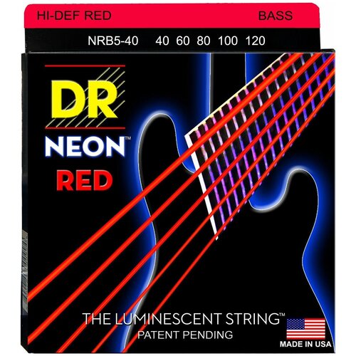 фото Струны для 5 ти струнной бас гитары dr string nrb5-40