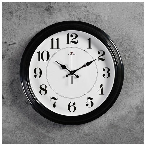 фото Часы настенные круглые "классика", 35 см черные микс mikimarket