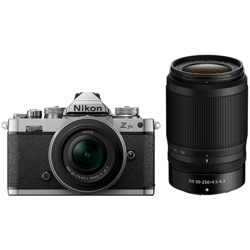Фото - Фотоаппарат Nikon Z fc Kit Nikkor Z DX 16-50mm f/3.5-6.3 VR + Nikkor Z DX 50-250mm f/4.5-6.3 VR, серебристый фотоаппарат nikon z fc kit 28 f 2 8 se