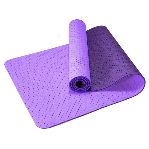 фото Tpe-2t-2 коврик для йоги 2- х слойный тпе 183х61х0,6 см фиолетовый/бордовый b34507 спортекс sportex