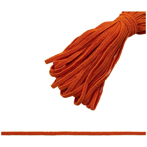 фото С3847г17 резинка мягкая масочная рис.9597 4мм*10м (4 оранжевый) 10 м красная лента