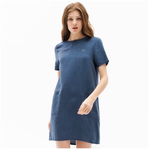 фото Платье lacoste ef005757lt34 женское, цвет синий, размер 40