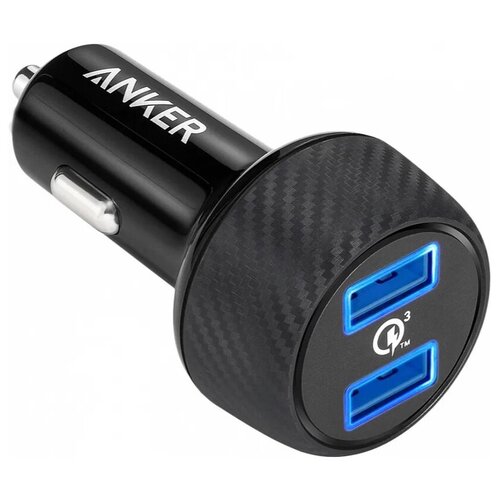 фото Автомобильное зарядное устройство anker power drive speed 2, 2-usb 39w "быстра зарядка", черный 00011263