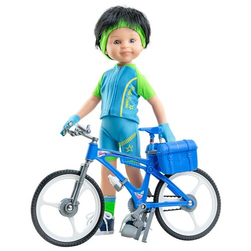 фото Велосипедный костюм с зелеными вставками для кукол paola reina, 32 см