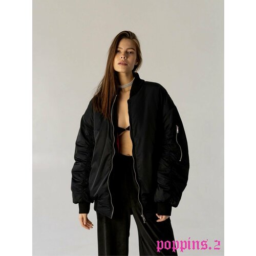 фото Куртка poppins, размер one-size, черный
