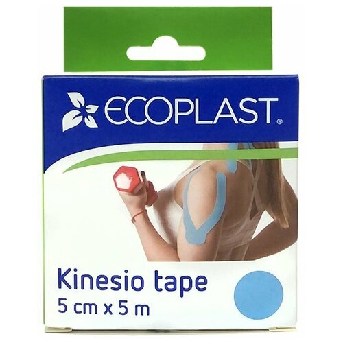 фото Кинезио тейп ecoplast 5смх5м голубой