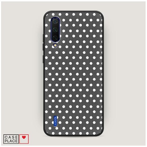 фото Чехол силиконовый матовый xiaomi mi a3 lite сетка в горох белая case place