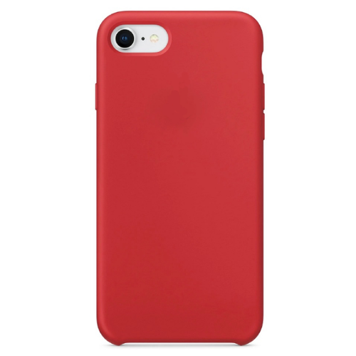 фото Soft touch силиконовый чехол красный для apple iphone 7 / 8 / se 2020 с мягким ворсом внутри / микрофиброй makkardi