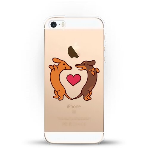 Силиконовый чехол Love Таксы на Apple iPhone 5/iPhone 5S/iPhone SE