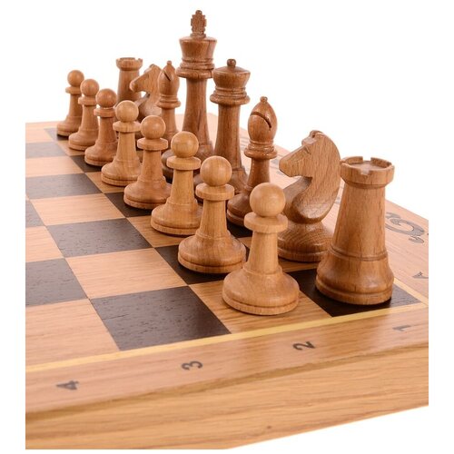 фото Шахматы + нарды резные "блокер" дуб, woodgames