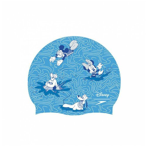 фото Шапочка для плавания детские speedo mickey mouse slogan cap jr 8-08386d678, белый/голубой, силикон