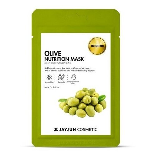 JAYJUN Маска для лица JAYJUN Olive nutrition mask тканевая питательная с оливой 27 мл