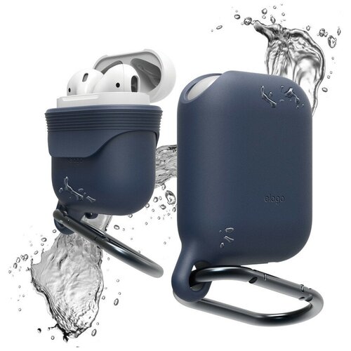 фото Чехол elago waterproof hang case для airpods синий jean indigo