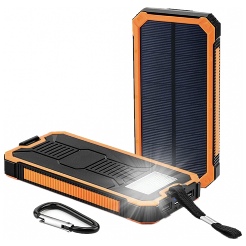 фото Водонепроницаемый внешний аккумулятор leory на солнечной батарее, 10000 мач, оранжевый