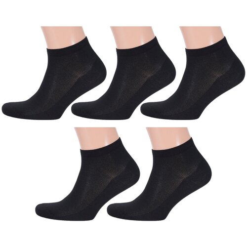 фото Комплект из 5 пар мужских носков rusocks (орудьевский трикотаж) черные, размер 27-29 (42-45)
