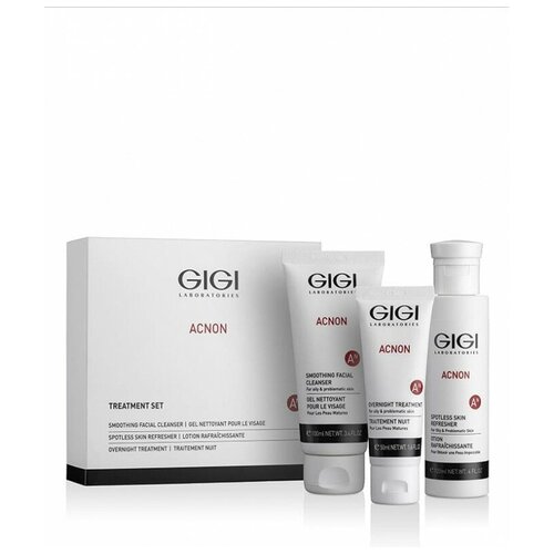 фото Gigi / acnon set / набор трехступенчатый чистая кожа (мыло 100мл, эссенция дневная 120мл, крем ночной 50мл)