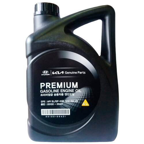 фото Моторное масло hyundai premium gasoline sae 5w-20 sl/gf-3 полусинтетическое (4л) арт. 0510000421 mobis