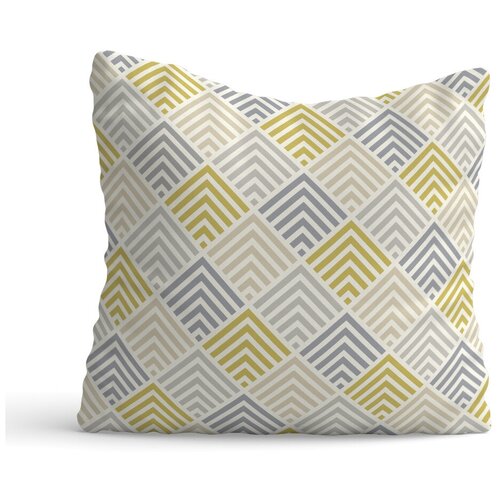 фото Декоративная подушка флис двусторонняя геометрия желто-серая sfer.tex 1713144