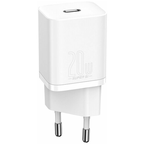 фото Сетевое зарядное устройство baseus super si quick charger 1c 20w eu white (ccsup-b02)