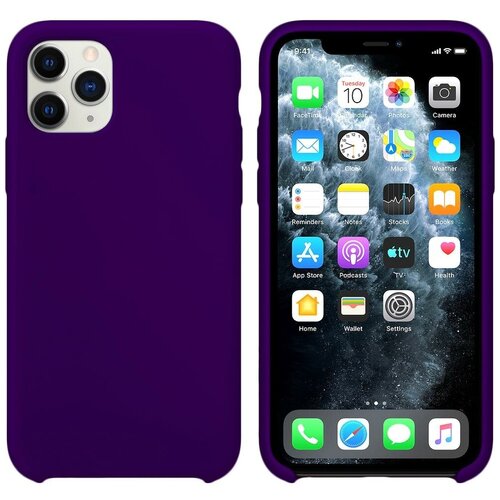 фото Чехол для apple iphone 11 pro brosco softrubber фиолетовый