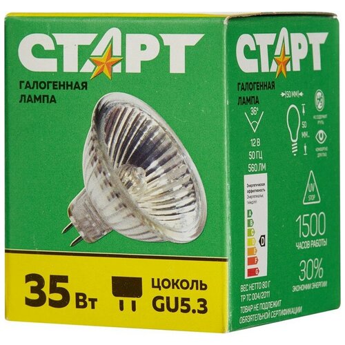 фото Электрическая лампа старт галог.зеркал.35w gu5.3 12v fmw 6 шт.