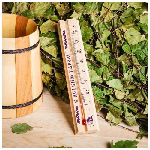 фото Деревянный термометр для бани и сауны малый в пакете, qwen