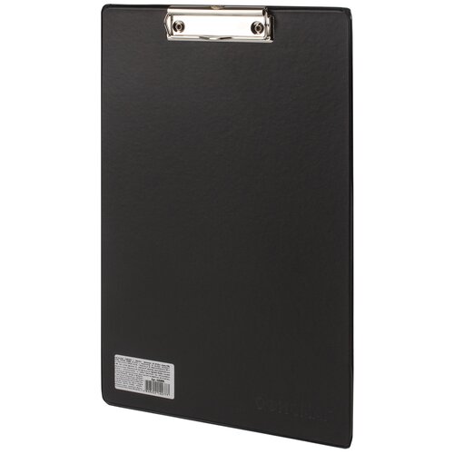 фото Офисмаг папка-планшет с верхним прижимом а4, картон/пвх черный