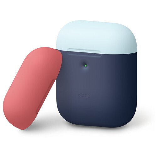 фото Чехол elago для airpods hang duo case blue с крышками pastel blue и italian rose