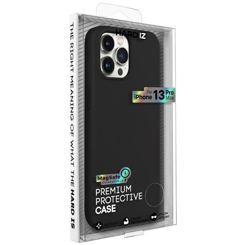 фото Защитная силиконовая панель hardiz liquid silicone magsafe magnet case for iphone 13 pro max с магнитным кольцом черный